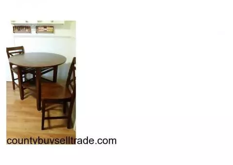 Pub style table with 4 matching chairs